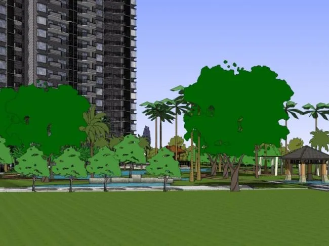 Sketchup Landscape Model | Residential Landscape, Classical Style