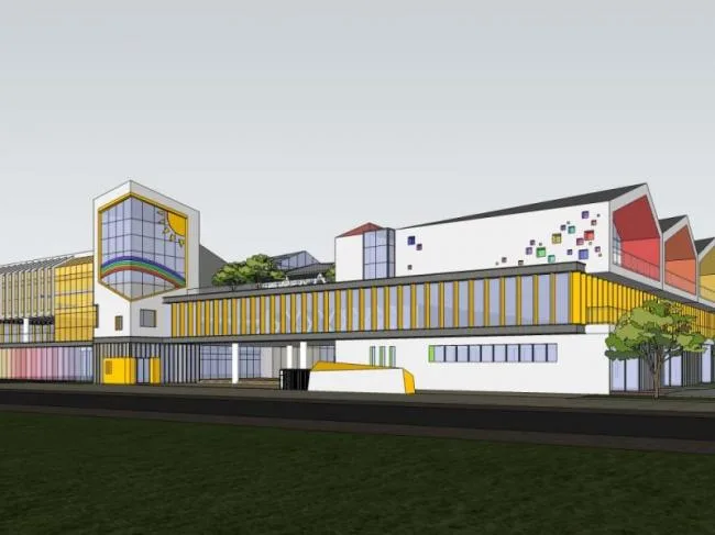 Sketchup School Model | Multi story School Kindergarten, Campus Educational Architecture, Modern Style