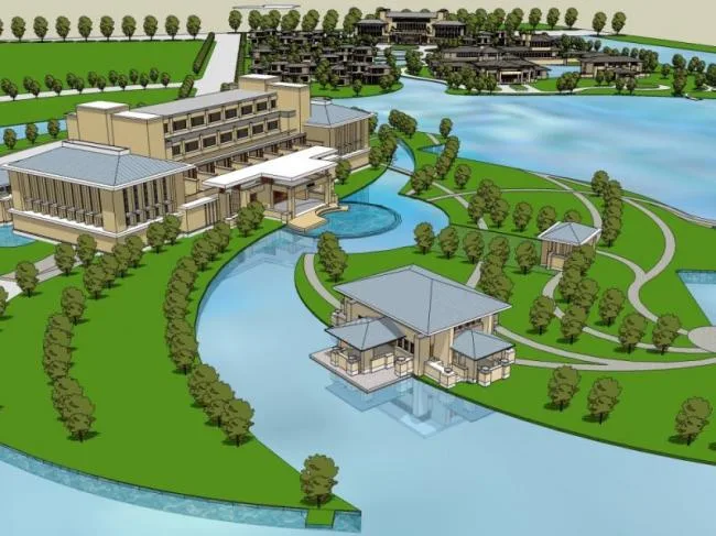 Sketchup Hotel Model | Low rise Resort, Hotel, Modern Style