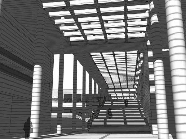 Sketchup Cultural Model | Multi story Museum Exhibition Hall, Cultural Architecture, Modern Style