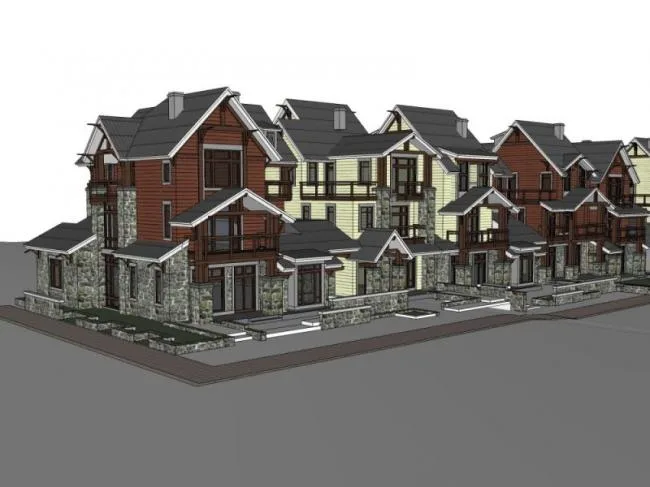 Sketchup Villa Model | Multi row Villa, Modern Style