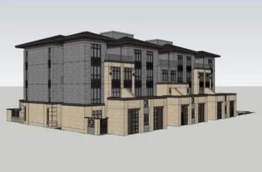 Modern Chinese Multi-Row Villa Model in SketchUp-BIM WORLD