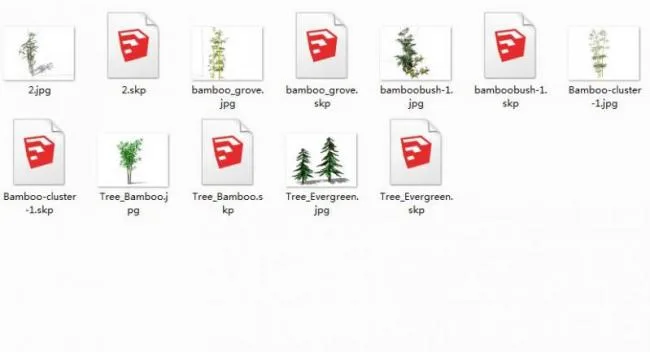Sketchup Material Model | SU Plant Tree Material, Architectural Model Component Material