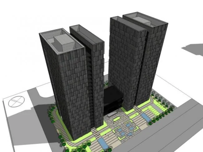 Sketchup Residential Model | High rise Residential Buildings, Modern Style