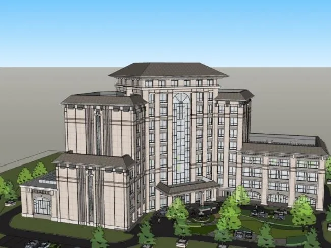 Sketchup Hotel Model | Multi story Hotel, Classical Style