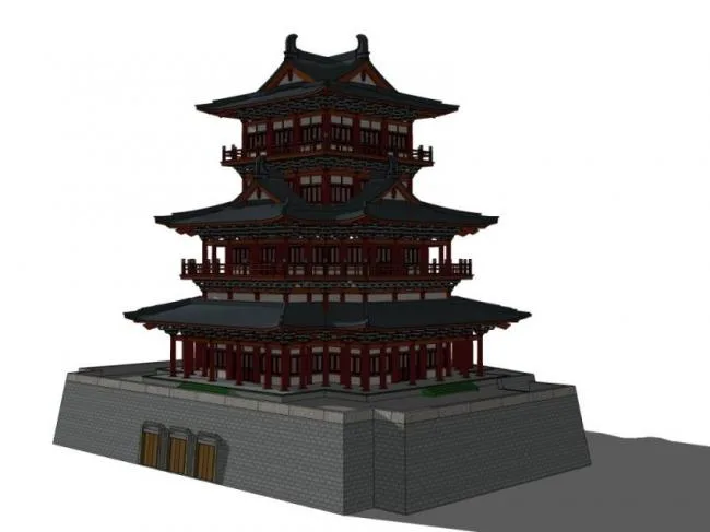 Sketchup Ancient Architecture Model | Multi story Attic, Chinese Style, Ancient Architecture