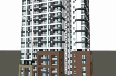 Modern 33-Story High-Rise Residential Building SketchUp Model-BIM WORLD