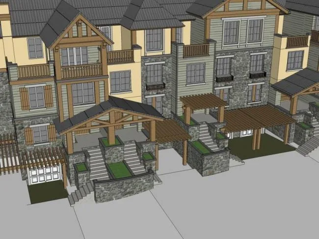 Sketchup Villa Model | Five row Villa, Classical Style