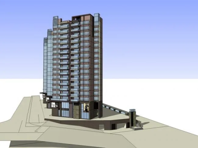 Sketchup Residential Model | High rise residential building, ground floor commercial, modern style