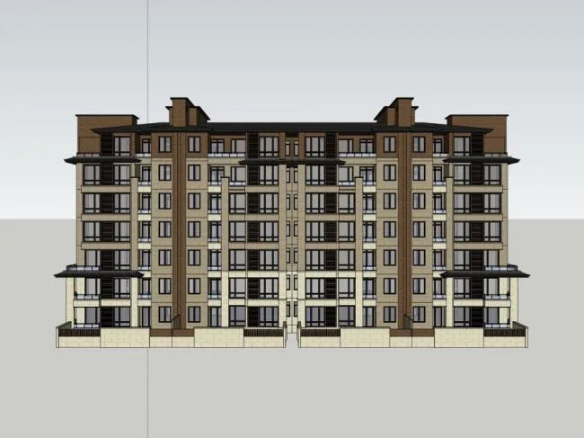 Classical Multi-Story Residential Model in SketchUp