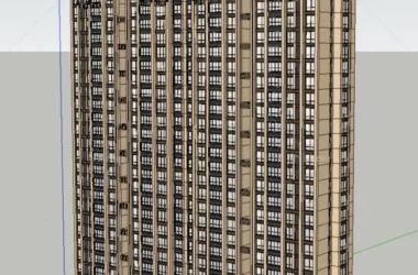 SketchUp Model of a Super High-Rise Residential Building in Classical Art Deco Style-BIM WORLD