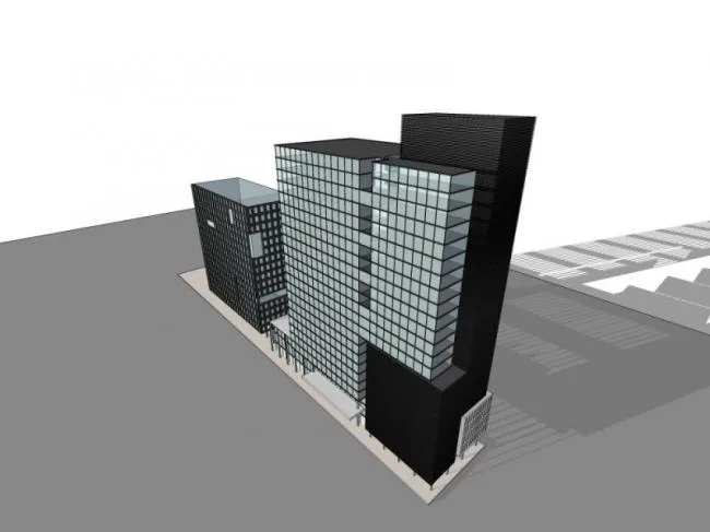 Sketchup Complex Model | High rise Commercial Complex, Modern Style