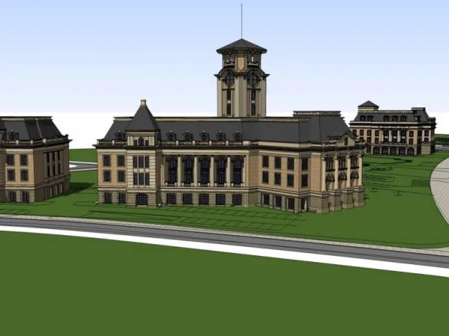 Sketchup Business Model | Multi story Clubhouse, British Style