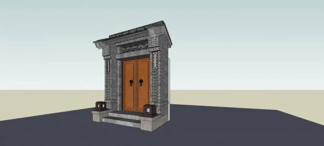 Sketchup Material Model | Courtyard Gate, Door Head, Chinese Style, Components