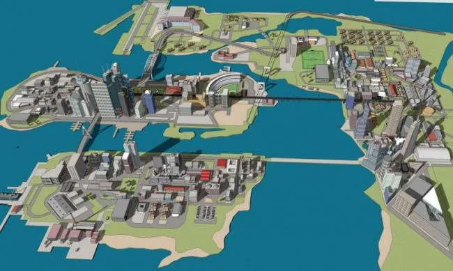 Sketchup Planning Model | Multi story Mixed City Planning, Modern Style