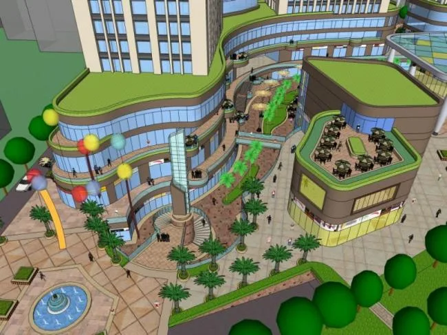 Sketchup Complex Model | Multi story Commercial Complex, Residential, Office, Hotel, Classical Style