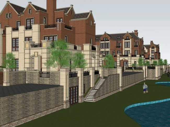 Sketchup Villa Model | Multi row Villa, European Style