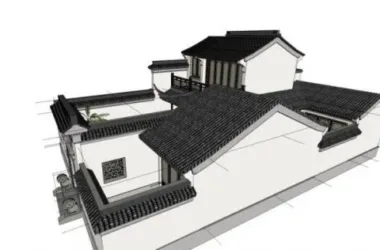 Chinese Style Solo Villa SketchUp Model-BIM WORLD