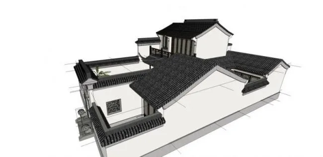 Sketchup Villa Model | Solo Villa, Chinese Style