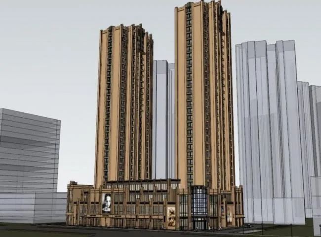 Sketchup Residential Model | High rise residential buildings, ground floor commercial buildings, residential buildings, classical style