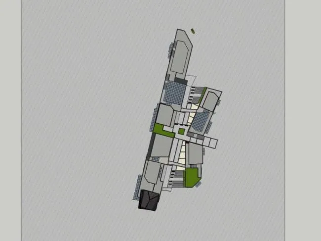 SketchUp Business Model: Modern Multi-Story Commercial Pedestrian Street Design