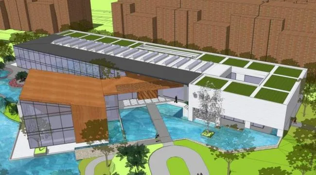 SketchUp Business Model: Xi'an Baihua Forest Residential Clubhouse, Multi-Story Sales Office & Marketing Center in Modern Style