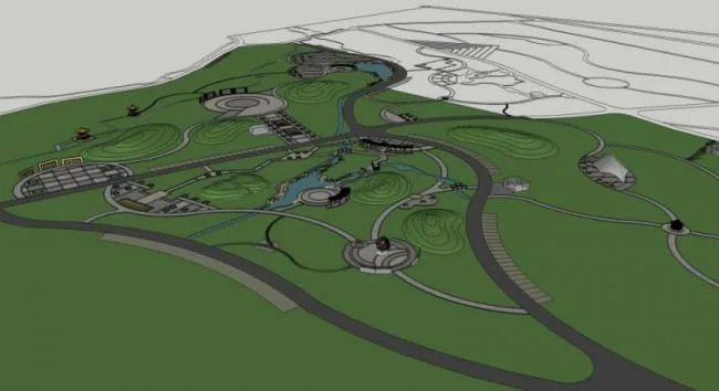Sketchup Landscape Model | Park Landscape, Classical Style