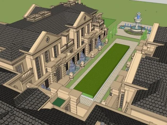 Sketchup Villa Model | Townhouse, Classical Style