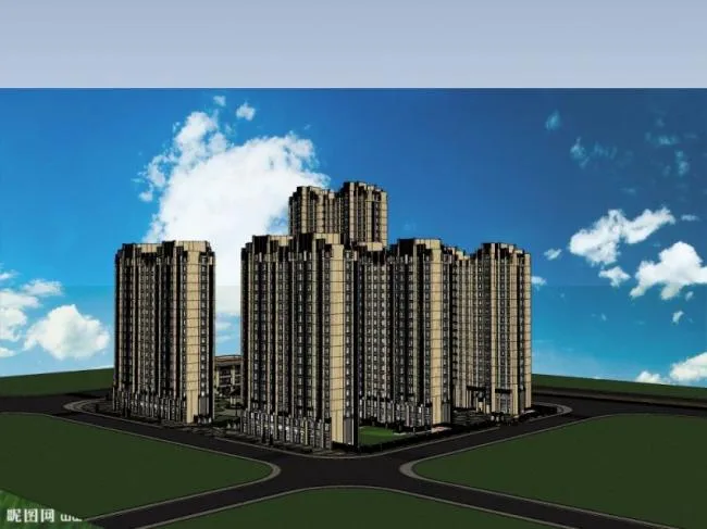 Sketchup Residential Model | High rise residential, ground floor commercial, residential building, classical style