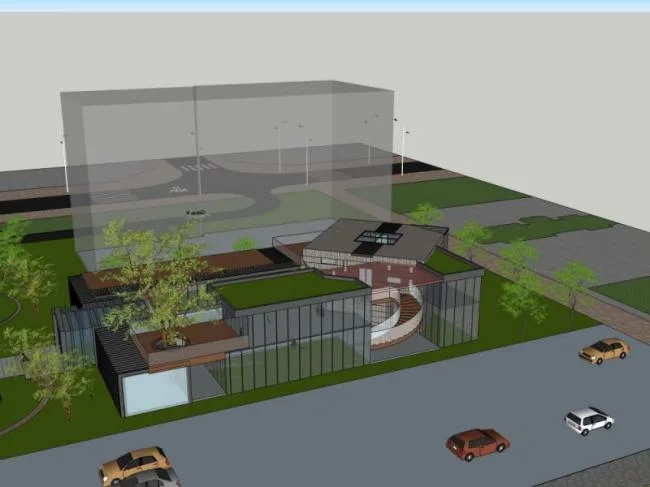 Sketchup Business Model | Multi story Sales Department, Modern Style, Commercial Building