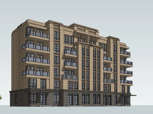 SketchUp Residential Model: Multi-Story Classical Style Housing Complex