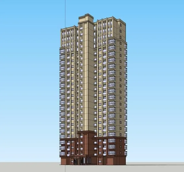 Sketchup Residential Model | High rise Residential Buildings, Neoclassical Style, Residential Buildings