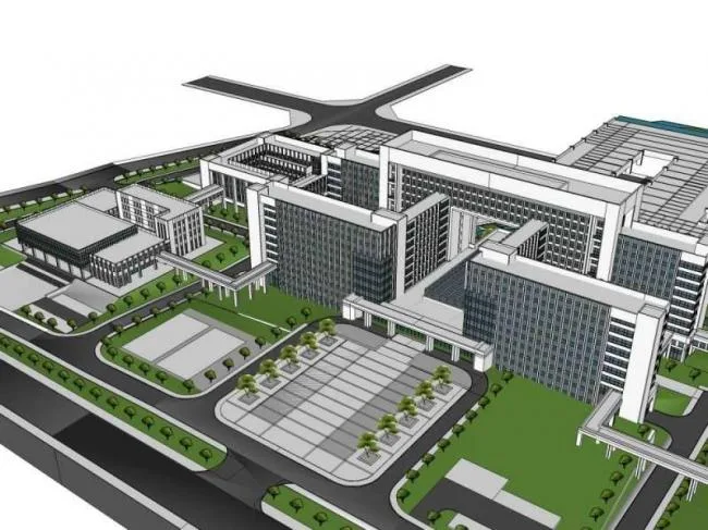 Sketchup Office Model | Administrative Center Planning Office Building, Multi story High rise, Modern Style
