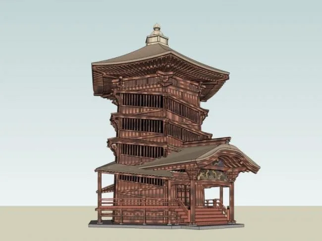 Sketchup Ancient Architecture Model | Ancient Architecture, Multi story Tower, Chinese Style
