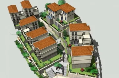 Spanish Classical Multi-Row Villa Model in SketchUp-BIM WORLD