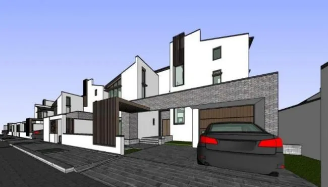 SketchUp Villa Model: Huizhou Villa in Contemporary Chinese Style