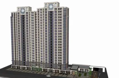 Modern High-Rise Residential Building with Ground Floor Shops | 23-Story SketchUp Model-BIM WORLD