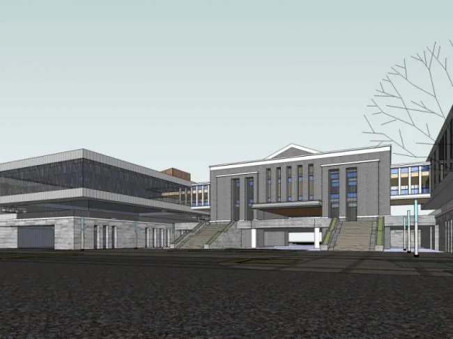 Sketchup Complex Model | Multi story Commercial Complex, Modern Chinese Style