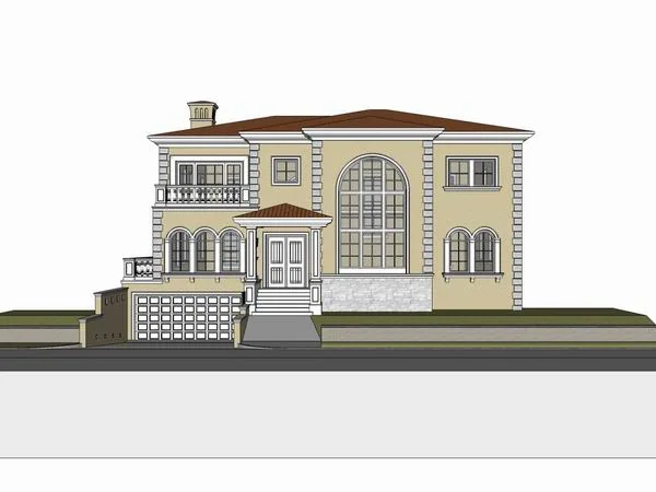 Classical Style Single-Family Villa Model in SketchUp