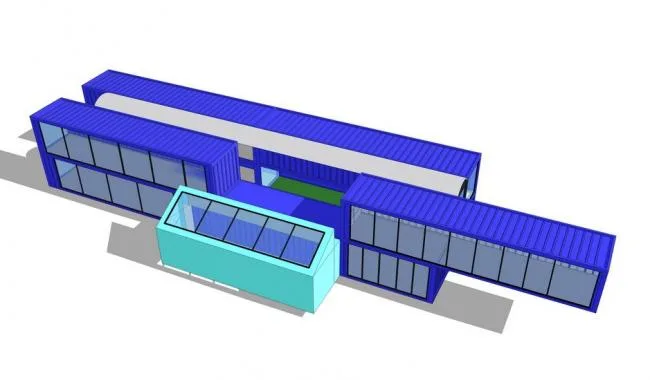 Exploring Material Models for Container Architecture in SketchUp
