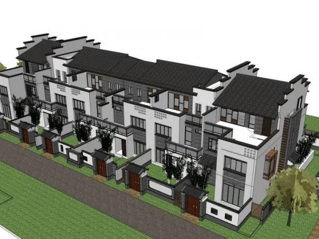 Sketchup Residential Model | Multi story Residence, Chinese Style