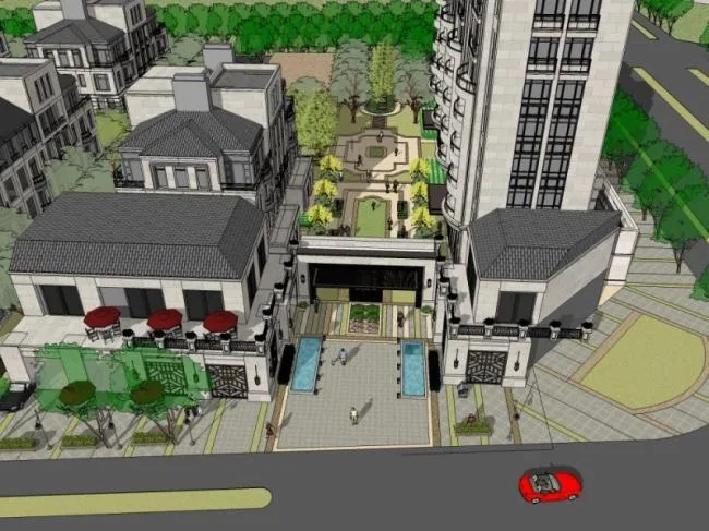 Sketchup Villa Model | Multi story Villa, Garden Villa, Classical Style