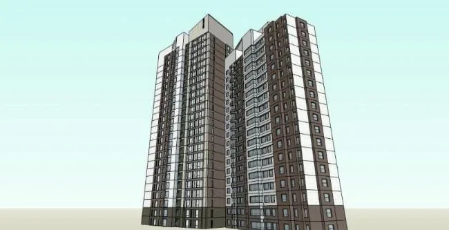 Sketchup Residential Model | High rise Residential Buildings, Modern Style