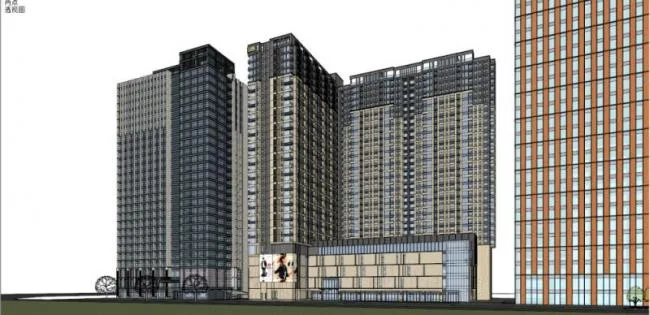 Sketchup Complex Model | Multi story High rise Complex, Residential, Office, Modern Style