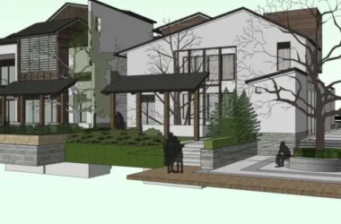 SketchUp Residential Model: Low-Rise Housing with Chinese Design Elements-BIM WORLD