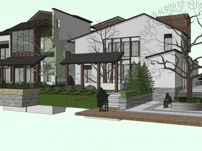 Sketchup Residential Model | Low rise Residential, Chinese Style