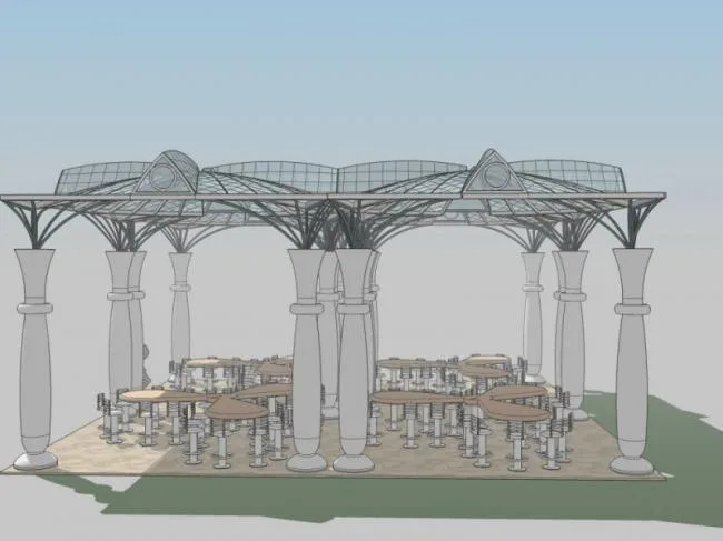 Sketchup Sketch Model | Pavilion, European Style, Sketch, Classical Style