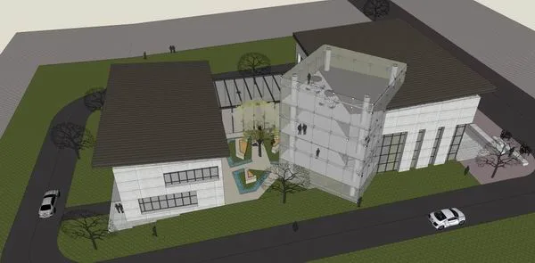 Sketchup Business Model | Multi story Commercial Club, Modern Style