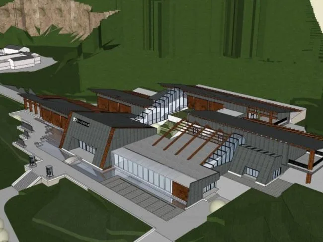 Sketchup Cultural Model | Multi story Mountain Museum, Cultural Architecture, Modern Style