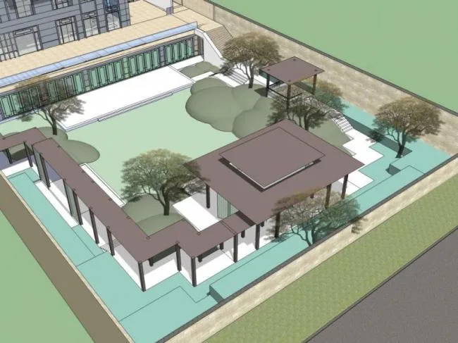 Sketchup Landscape Model | Courtyard Landscape, Modern Style